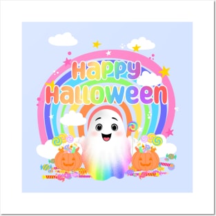 Rainbow halloween Posters and Art